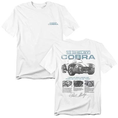 Мужская футболка с рекламой Cobra Info спереди и сзади, белая