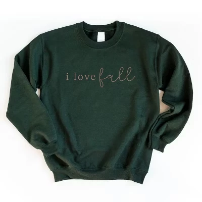 Женский свитшот Simply Sage Market «I Love Fall», зеленый