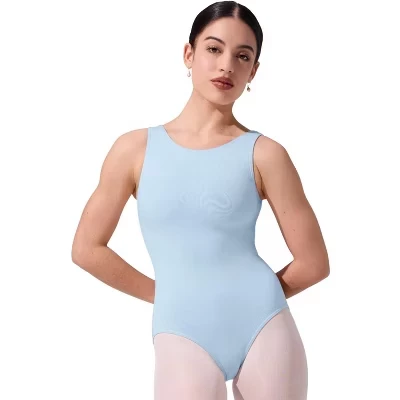 Женское боди Capezio с высокой горловиной, светло-синее