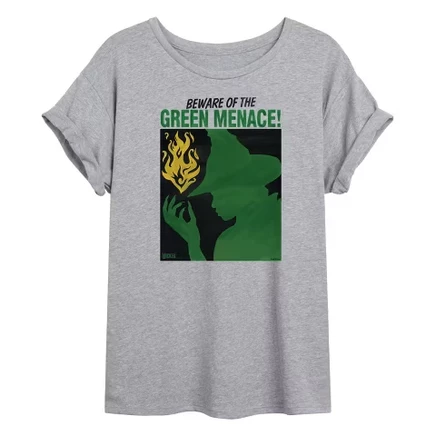 Женская футболка Wicked Elphaba Green Menace оверсайз, серая