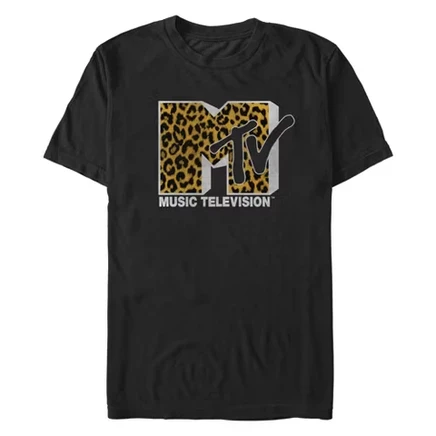 Мужская футболка MTV Бумбокс, 2XL, длинная, гепард, черная