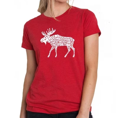 Женская футболка премиум-класса с надписью Word Art - Moose red