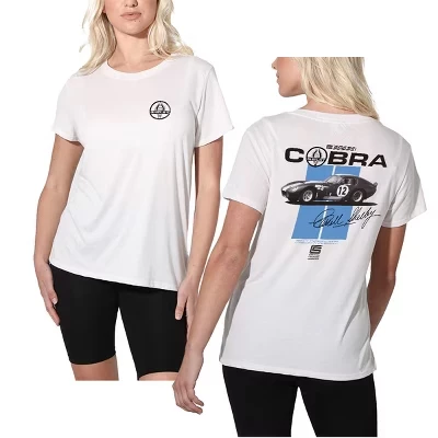 Женская свободная футболка Cobra Racing в полоску белого цвета
