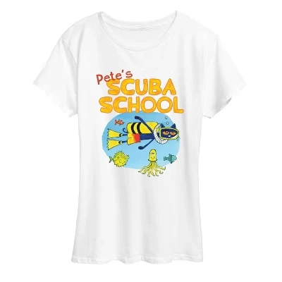 Женская футболка Pete's Scuba School с коротким рукавом и рисунком, белая