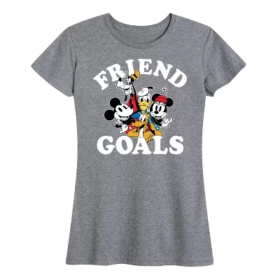 Женская футболка Friend Goals с коротким рукавом и графическим рисунком серого цвета