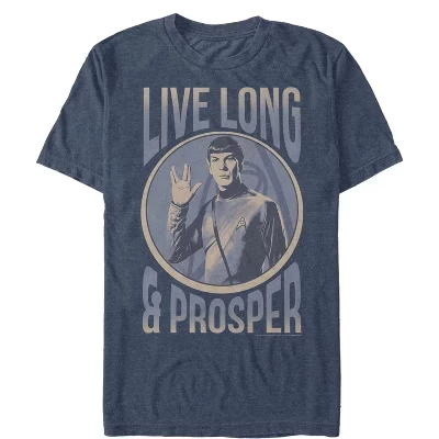 Мужская футболка из оригинальной серии Spock Live Long & Prosper Circle, синяя