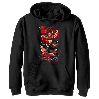 Толстовка с капюшоном Boy's The Flash comics с логотипом супергероев, черная