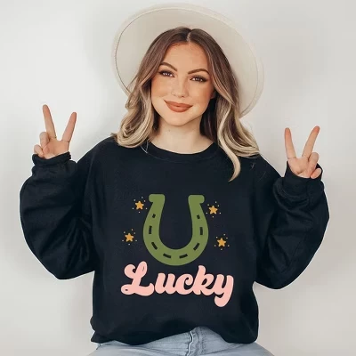 Женская толстовка с рисунком Lucky Horse Shoe midnight