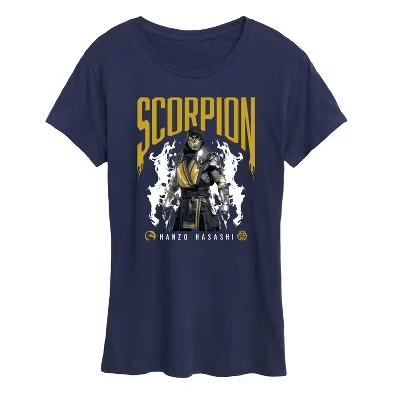 Женская футболка с коротким рукавом Scorpion Hanzo Hasashi и графическим принтом - - Scorpion Hanzo Hasashi