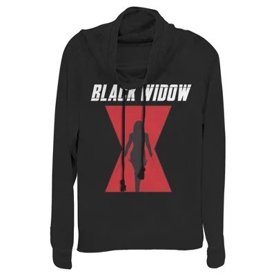 Женский свитшот Marvel Black Widow, ворот-хомут, черный
