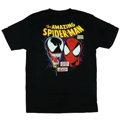 Мужская футболка Marvel The Amazing с изображением Человека-паука Venom Is Back, двусторонняя, черного цвета
