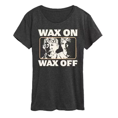 Женская футболка с коротким рукавом Wax On Wax Off с графическим рисунком heather charcoal