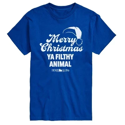 Мужская футболка с коротким рукавом и рисунком грязного животного Merry Christmas Ya, синяя