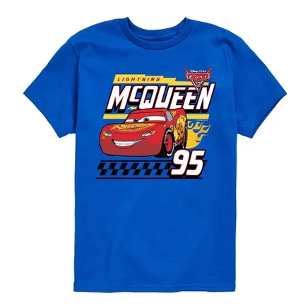 Детская футболка Cars Lightning McQueen с принтом, королевско-синяя