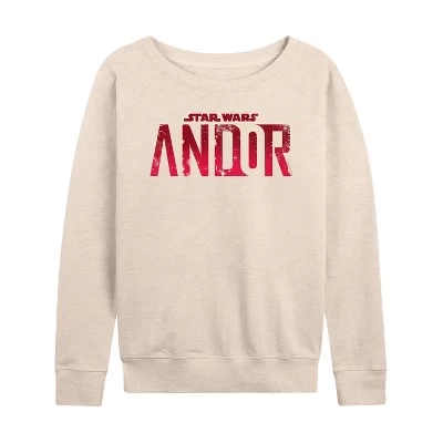 Women's -  - Andor Logo Lightweight French Terry Wide Neck Long Sleeve Graphic Shirt birch