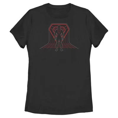 Женская футболка Tron: Ares Silhouette Blueprint World Badge черного цвета