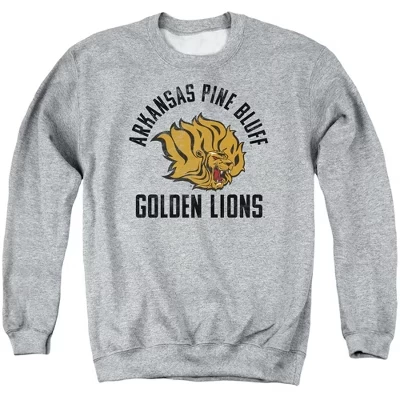 Официальная толстовка с круглым вырезом для взрослых с логотипом Golden Lions Университета Арканзаса в Пайн-Блаффе athletic heather