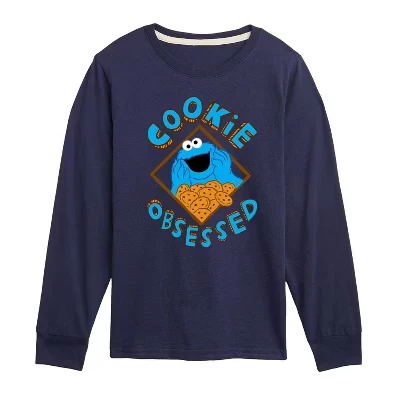 Детский лонгслив Sesame Street «Любитель печенья», синий