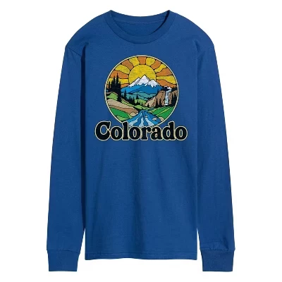 Мужская футболка с принтом Groovy Colorado с длинным рукавом королевского синего цвета
