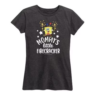 Женская футболка с коротким рукавом Mommy's Little Firecracker и графическим рисунком heather charcoal
