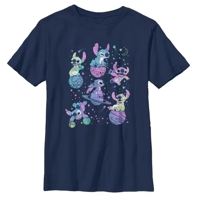 Футболка для мальчиков Lilo & Stitch Planetary, синяя
