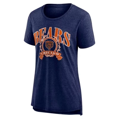 Женская трехслойная футболка Chicago Bears из вереска с коротким рукавом