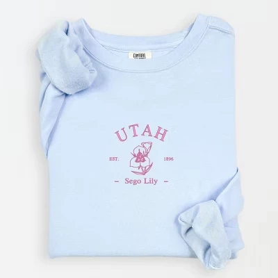 Вышитый цветок Utah Sego Легкая одежда Окрашенная толстовка с гортензией