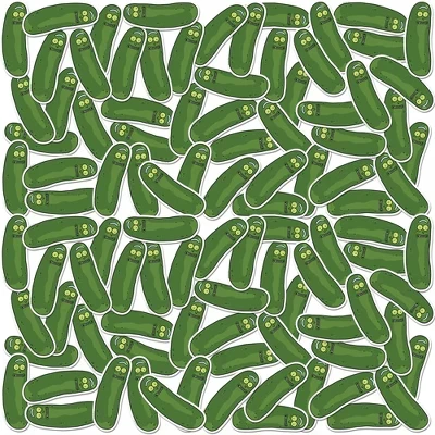 Наклейки Rick and Morty Pickle Rick, 100 шт