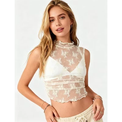 Женский кружевной топ Iris Fashion Cherie Code, сливочный