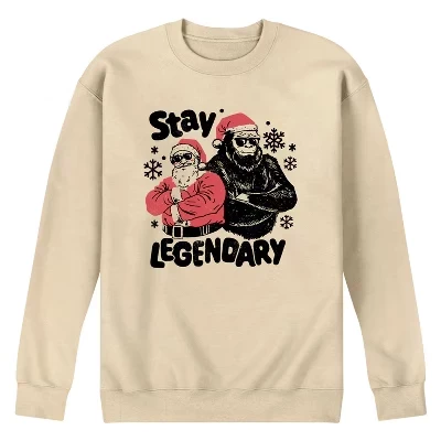 Мужская флисовая толстовка Stay Legendary с графическим принтом кремового цвета
