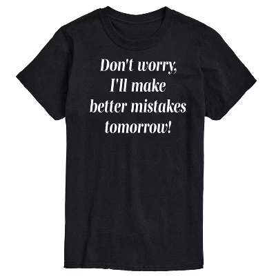 Мужская футболка с коротким рукавом Better Mistakes Tomorrow с графическим рисунком, черная
