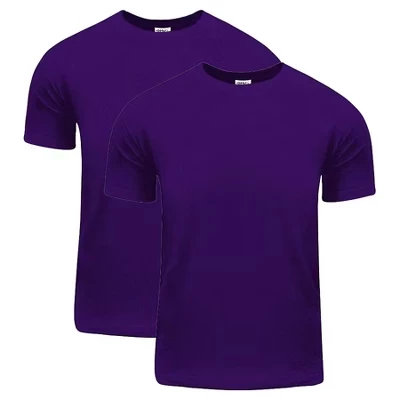 Мужская хлопковая футболка Active Comfort с коротким рукавом и круглым вырезом из 2 упаковок фиолетового цвета