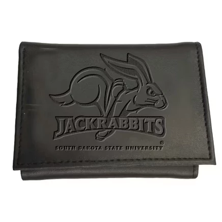 Evergreen NCAA South Dakota State Jackrabbits Черный кожаный бумажник тройного сложения, официально лицензированный, с подарочной коробкой