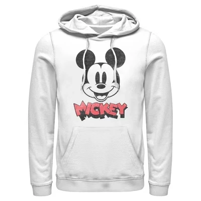 Мужское худи Mickey & Friends Mickey Mouse Retro, белое