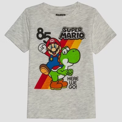 Детская футболка Super Mario для мальчиков, бежевая