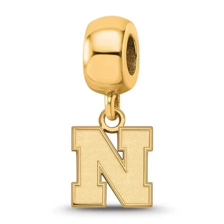 Шарм Black Bow Jewelry Co. позолоченное серебро 14k Nebraska N, 22 мм