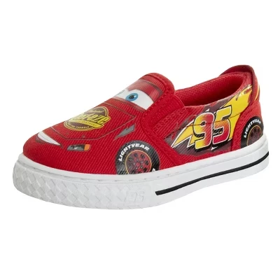 Слипоны Josmo Boy's Lightning McQueen Cars - парусиновые кроссовки с низким берцем для мальчиков (размеры: 5-10 лет) lightning mcqueen