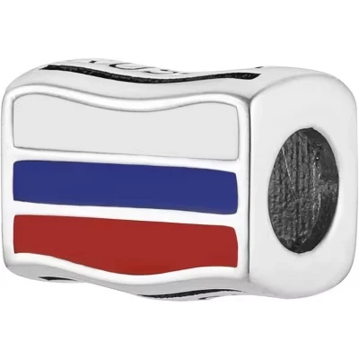 Дорожный шарм из стерлингового серебра - Бусина с флагами стран мира для браслетов, подарок маме и дочери Россия