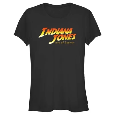Женская футболка Juniors Womens и the Dial of Destiny с официальным логотипом фильма, черная
