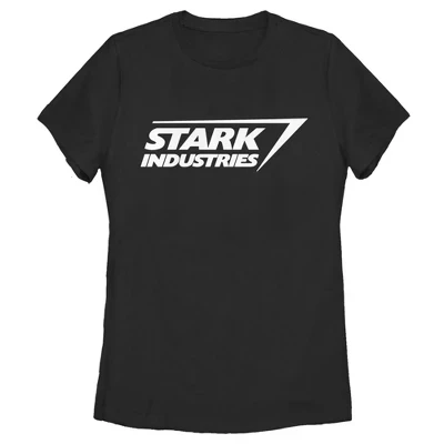 Женская футболка с логотипом Stark Industries Iron Man черного цвета