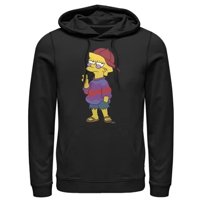 Мужская крутая толстовка Lisa Pull Over с капюшоном черного цвета