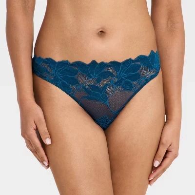 Женское нижнее белье-стринги с кружевным вырезом Dark Lily - ™ blue