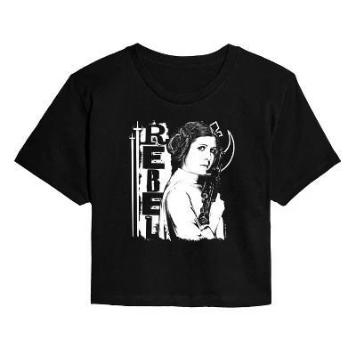Women's -  - Leia Rebel Princess Cropped Graphic T-Shirt black