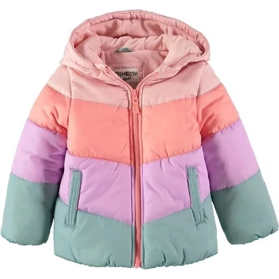 Зимние пальто OshKosh B'Gosh для маленьких девочек в стиле колор-блок