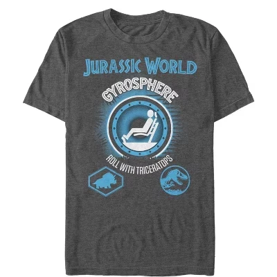 Мужская футболка Jurassic World «Трицератопс», угольная