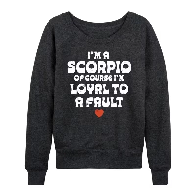 Женская рубашка I'm A Scorpio, верная до мозга костей, легкая французская махровая рубашка с широким вырезом и длинными рукавами, выполненная в графическом стиле цвета верескового угля.