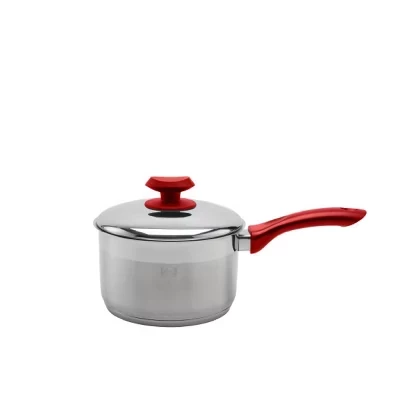 Ковш Ybm Home Chef's Classic из нержавеющей стали с крышкой, красный