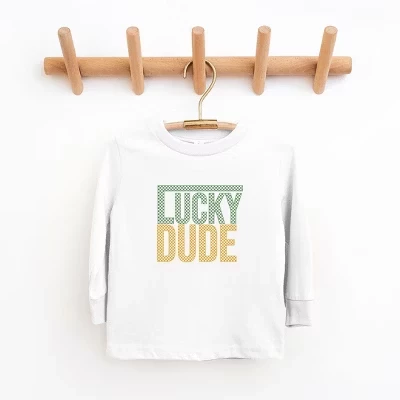Детская футболка The Juniper Shop Lucky Dude с длинным рукавом, белая