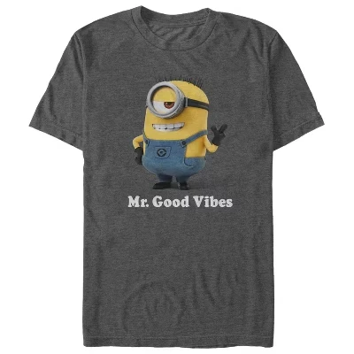 Мужская футболка Minion Mr. Good Vibes с изображением угольного вереска