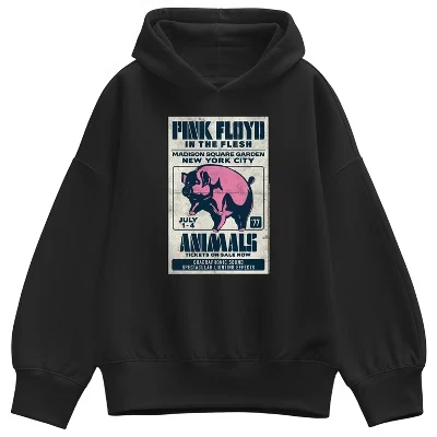 Women's -  - Animals Oversized Fleece Hoodie Sweatshirt black